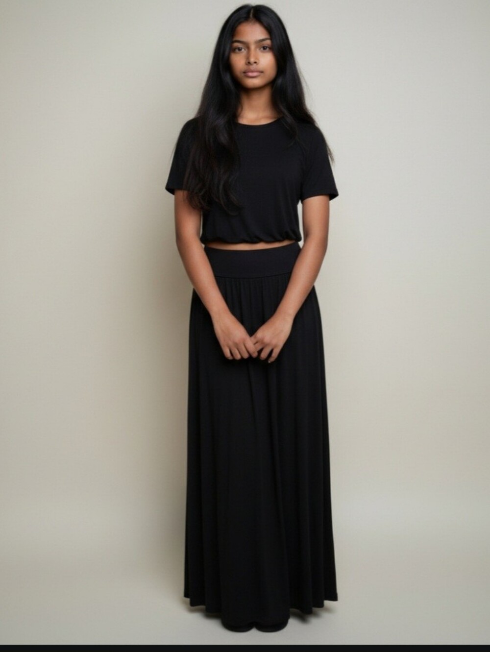 🌞PRICE DROP! Merona Black Women's Maxi Skirt with Fold-Over Waistband